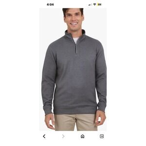 Chaps Mens Gray Herringbone Quarter Zip‎ Pullover Sweatshirt XL